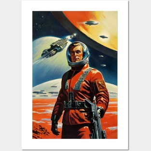 Soviet cosmonaut on mars Posters and Art